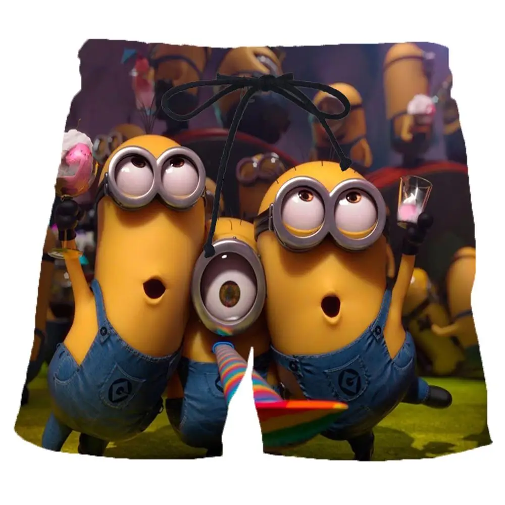 Харадзюку стиль маленький желтый человек 3D мультфильм милые пляжные шорты с рисунком летние забавные готические мужские шорты Уличная Повседневная мужская одежда