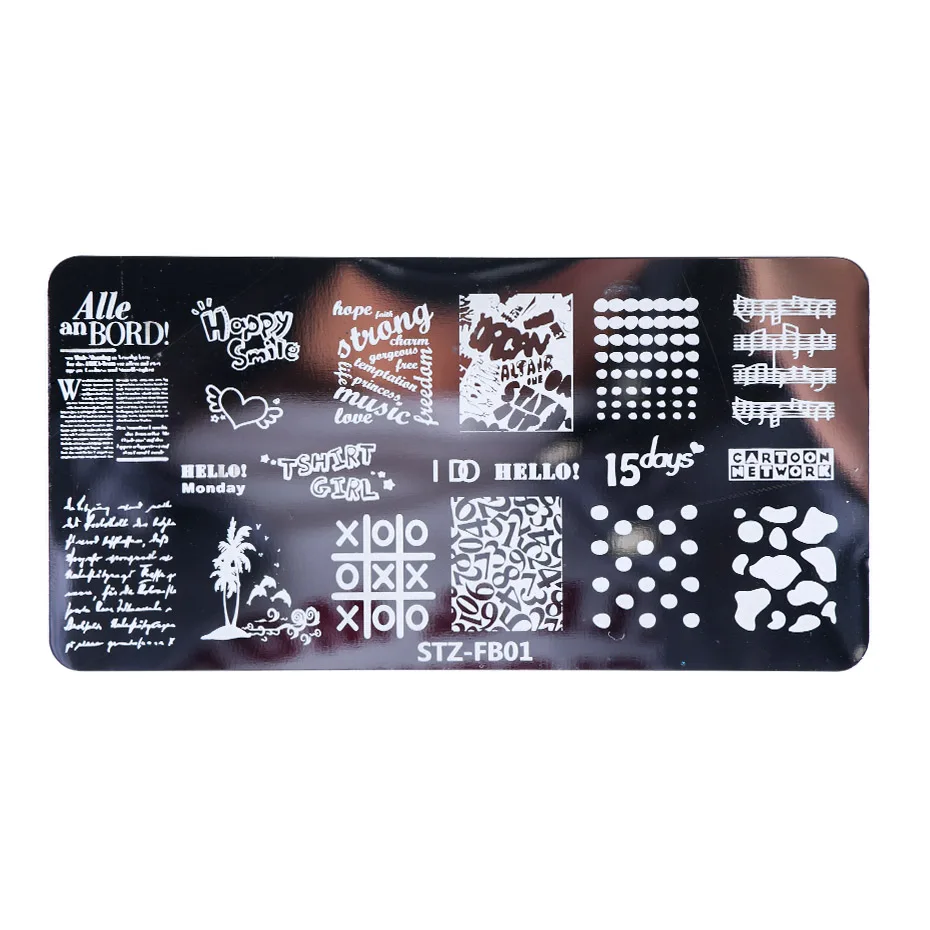 STZ-FB01 Nail Stamping Plates Leaves Flower Nail Template Christmas Halloween Image Stamp Manicure Polish Printing Stencil JISTZFB01-19 - Цвет: STZ-FB01