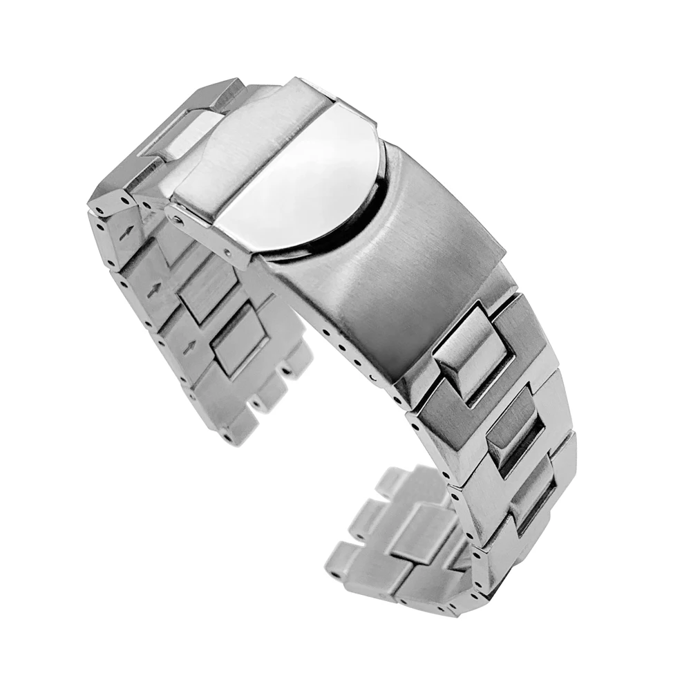 Ремешок из нержавеющей стали 19 мм Серебряный двойной глубокие углубления замена ремешок для часов Swatch YRS ремешок для часов