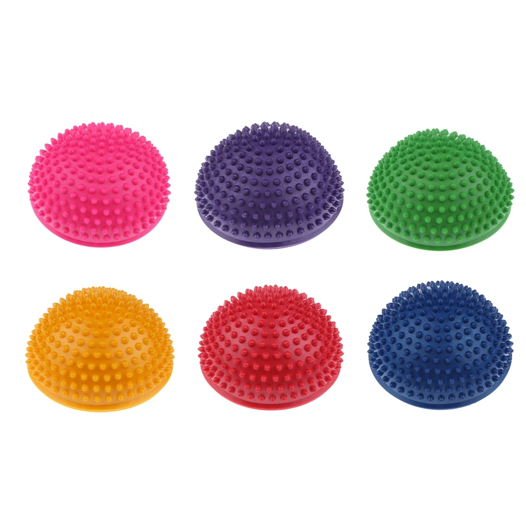 Green Yoga Half Ball Dome Balance Trainer Anti-Slip Hedgehog Exercise Balance Ball Agility Training for Gym Yoga Pilates