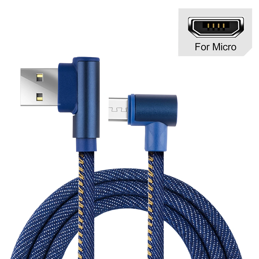 Blue For Mirco USB Mirco usb type C кабель AA Быстрая зарядка USB C Calbe двойной локоть type C кабель для samsung s9 s10 данных USB Mirco кабель провод USB - Цвет: Blue For Mirco USB