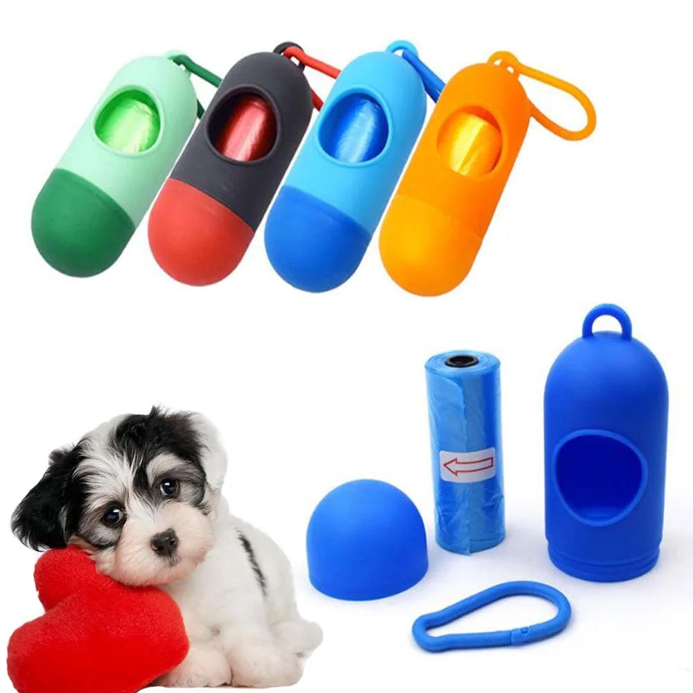 1PCS Pet Dog Poop Bag Dispenser Waste Garbage Holder Dispensers + Poop Bags Set Pets Dogs Trash Cleaning Supplies