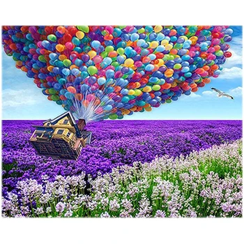 

Lavender Wall Decor Art Full Round Drill 5D Hot Air Balloon DIY Diamond Painting Pictures Embroidery Mosaic Cross Stitch Craft