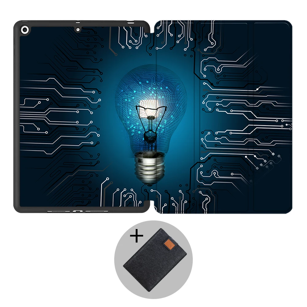 MTT Мягкий ТПУ чехол-накладка для iPad 7 поколения 10,2 дюймов из искусственной кожи с откидной подставкой, умный чехол для планшета с держателем для карандашей - Цвет: IPBC06