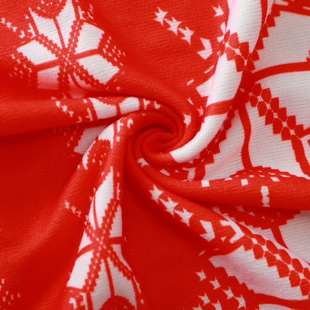 Осенне-зимнее рождественское платье; новогодние праздничные вечерние платья для всей семьи; женское рождественское мини-платье с длинными рукавами и круглым вырезом и принтом в виде снежинок и лося