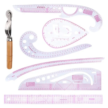 

DIY Sewing Ruler Tailor Set,7 Pieces French Metric Ruler with Plastic Measure Sewing Tools for Sewing Pattern Design