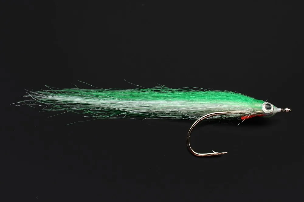 Tigofly 12 pcs 1/0 4cm High Carbon Hook Polar Fry Salmon Trout Sea Bass Steelhead Minnow Fly Fishing Flies Lure Set