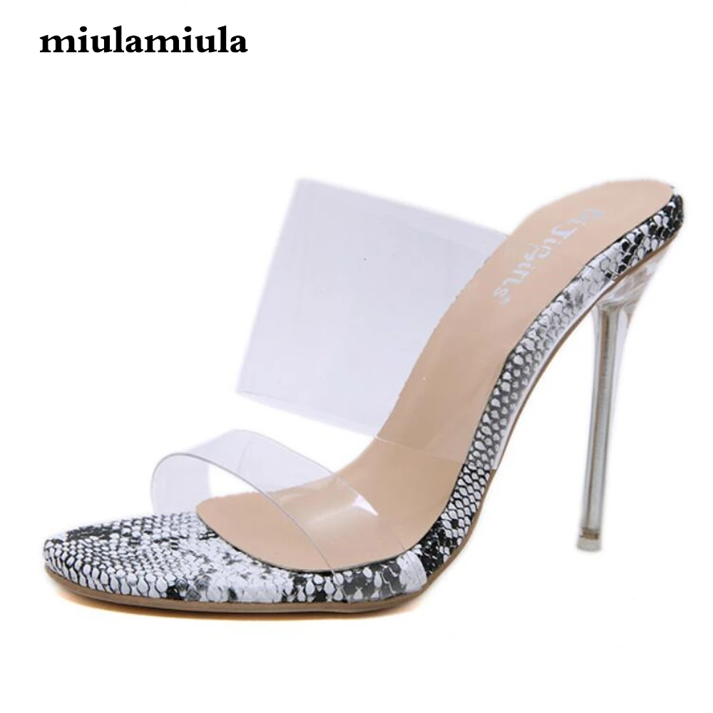 Miulamiula Summer Fashion Women Sandals High Heel Slippers Crystal Heel Sexy Snake Pattern Banquet Shoes High Heel Women Shoes