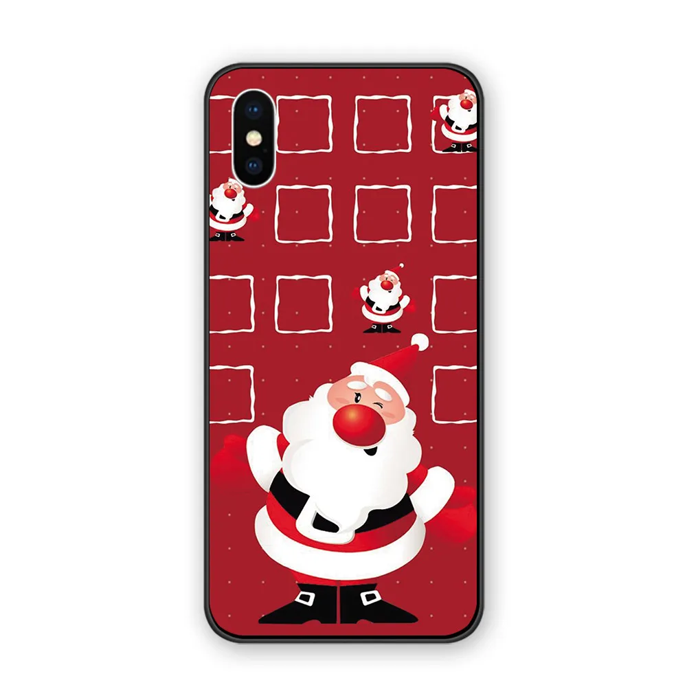 Merry Christmas Санта Клаус деревья олень Силиконовые мягкие чехлы Чехол для iphone XR X XSMAX 5s 6 6S 7 8 Plus 11 11ProMax Coque Funda - Цвет: 2
