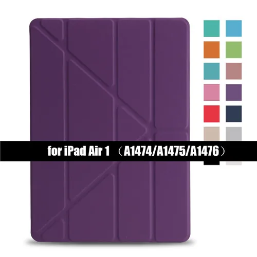 Purple for ipad air Чехол для IPad Air Flip Stand Case для Ipad 5 6, чехол из искусственной кожи для IPad Air 2 Smart Cover для Ipad Air 1 - Цвет: Purple for ipad air