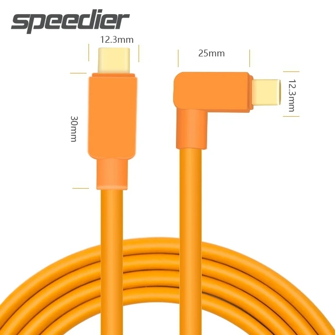 Тип с разъемами типа C и Тип-C кабель USB-C 1 5 м-10 м высокая видимость оранжевый локоть