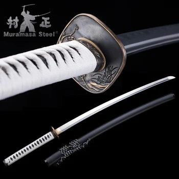 

Handmade Japanese Sword-Real Katana-T10 Steel Blade Full Tang Clay Tempered With Real Hamon Razor Sharp-Black