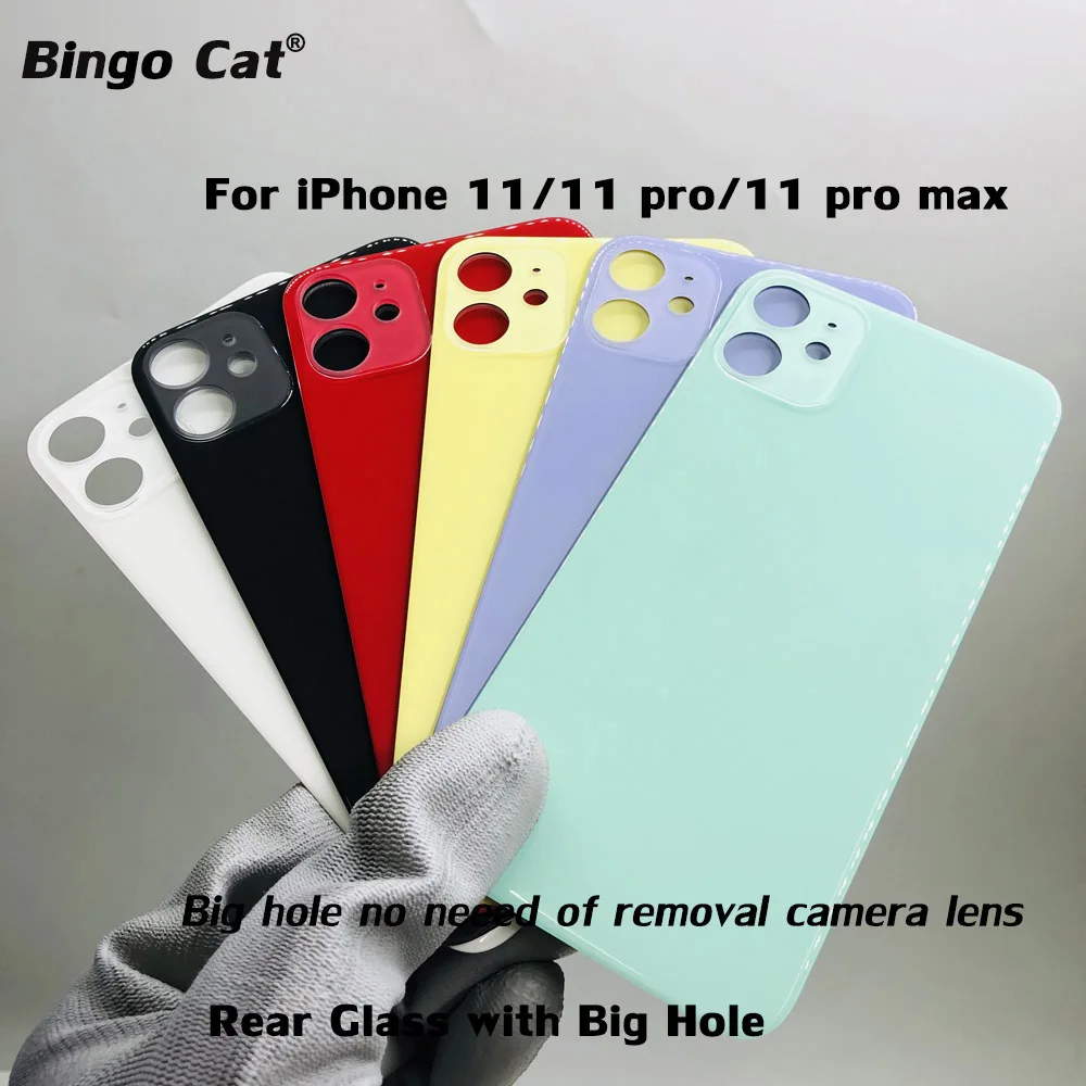 

Battery Rear Glass For iPhone 11 11 pro 11 pro max Rear Housing Battery Door Case Replacement Parts with Big Hole