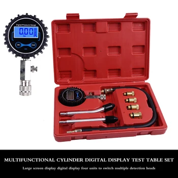 

Compression Tester New LCD Screen Back Light Four Unites Compression Testing Gauge Set With Portable Box Supports PSI