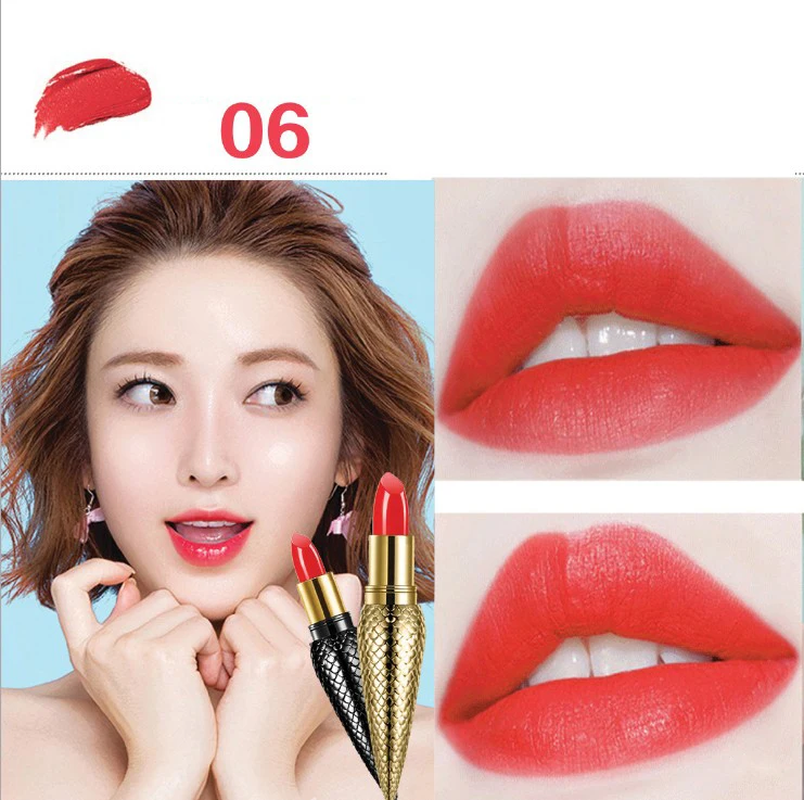 06 gold tube Высокое качество, макияж, Золотая королева, скипетр, помада для губ, матовая помада, легко носить, помада, стойкий макияж губ, без логотипа - Цвет: 06 gold tube