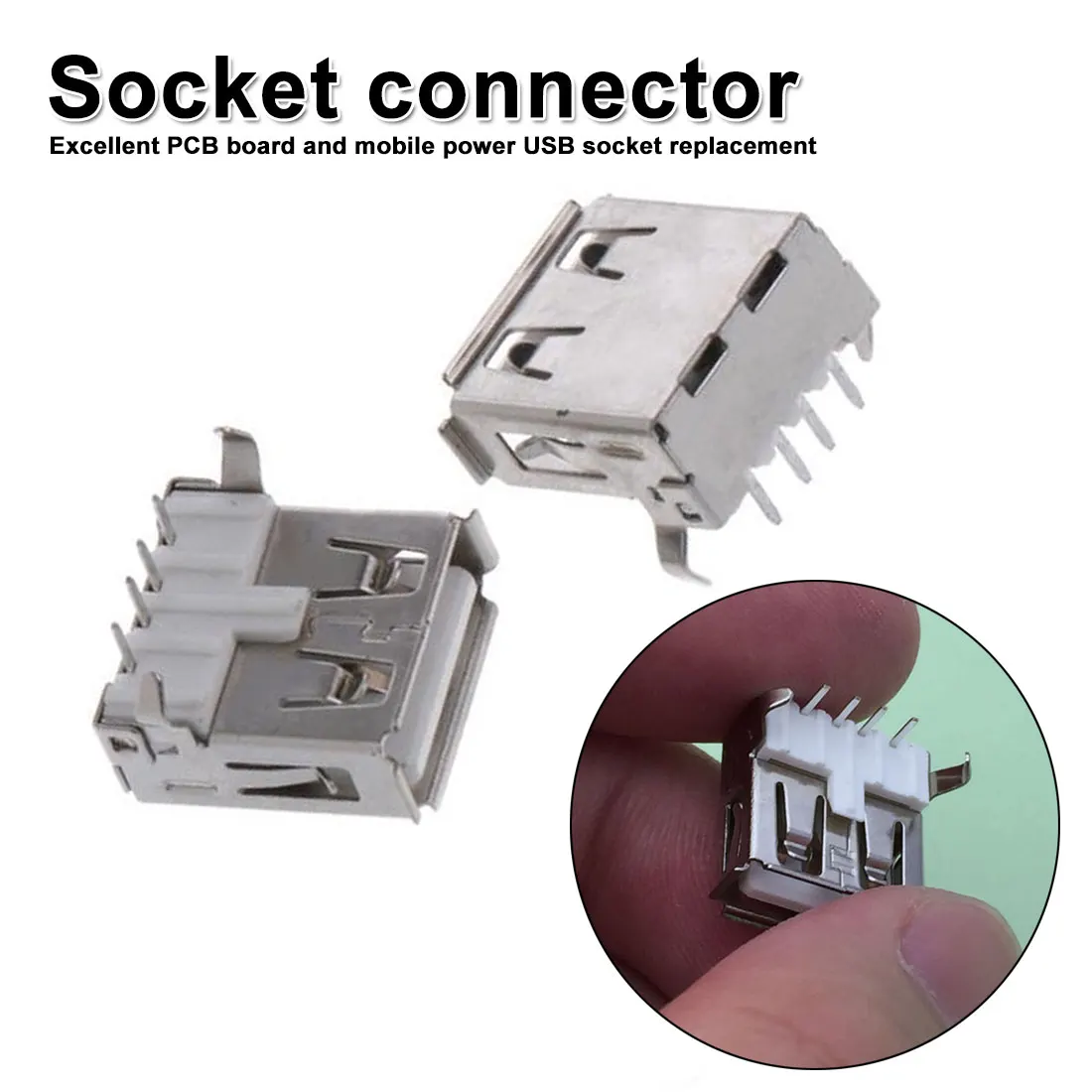 

10pcs/lot USB 2.0 4Pin A Type Female Socket Connector 90 Degree Data Transmission Charging Plug Adapter