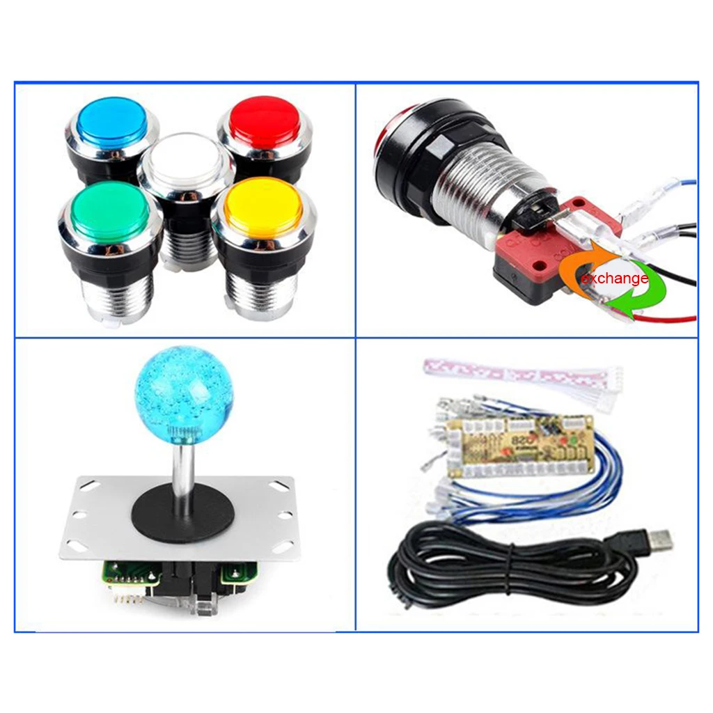 2-player Arcade Diy Kit Arcade Stick Buttons Joystick Stream Deck  Joystick Arcade Buttons Durable Usb Controller To Pc Game