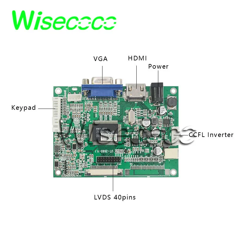 Wisecoco 10.1 Polegada 1280x720 Tft Ips Display Lcd Lvds 40 Pinos Controlador Placa 750 Nits Alto Brilho Ângulo de Visão Completa - Imagem 4