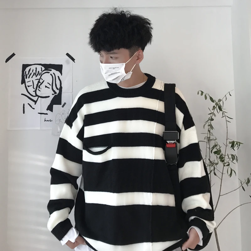 

Winter Sweater Men's Warm Fashion Contrast Color Casual Knit Pullover Men Streetwear Knitting Sweaters Male Sweter Clothes S-2XL