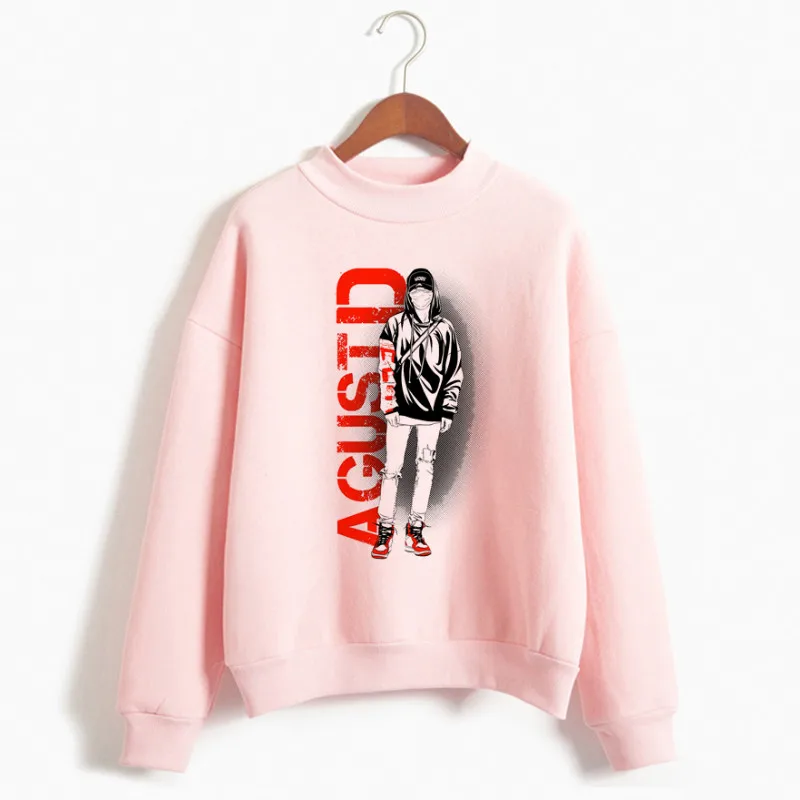 Забавный Harajuku Agust D графический толстовки Для женщин модные арт Одежда с рисунком лсення толстовка с капюшоном корейский стиль Черная пятница - Цвет: P1916M-pink