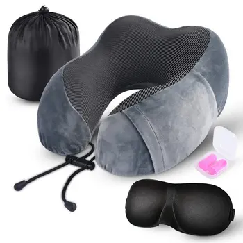 

Memory Foam U Shaped Neck Pillows Soft Slow Rebound Space Travel Pillow Neck Cervical Healthcare Airplane Travel Headrest