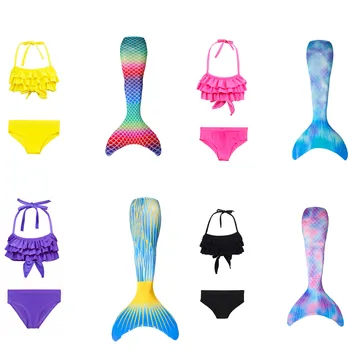 

Grils Kids Mermaid Tail Costume Princess Cosplay No Monofin Little Mermaid Tails Swimwear Summer Dress Suit Mermaid Costume