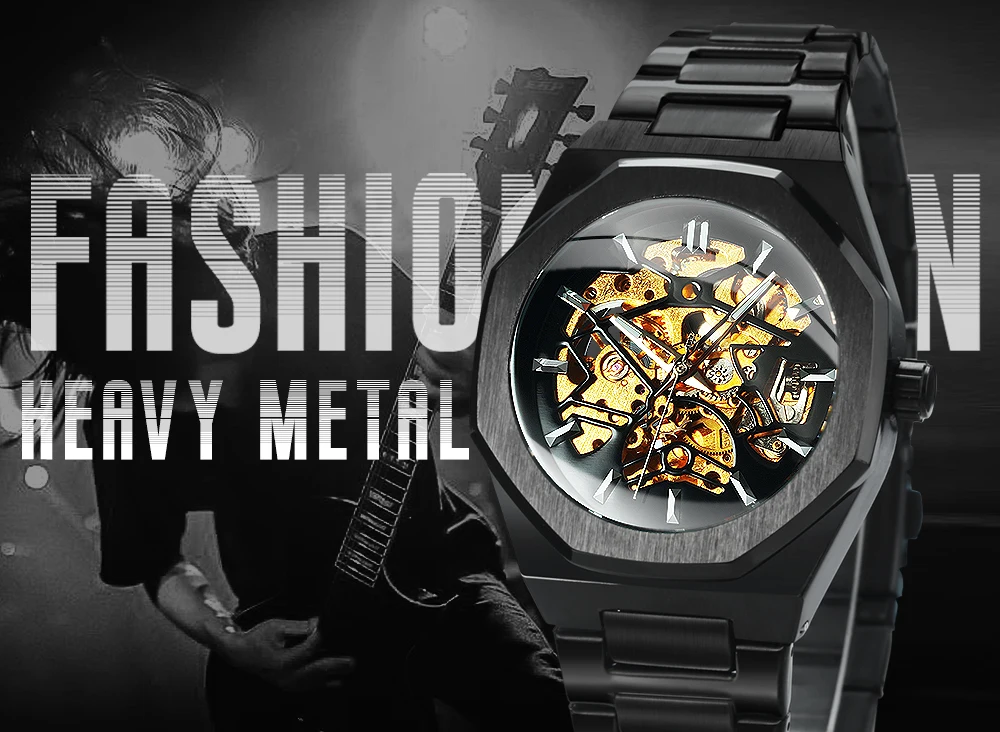 Mechanical Watch WINNER Fashion Men's Watches Luxury Mechanical Watch For Men Casual Wrist Watches Stainless Steel Strap Chic Relogio