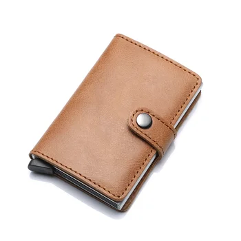 

Men Credit Card Holder Genuine Leather Men Wallet Hasp RFID Blocking ID Card Holder Bank Business Wallets Purse for Women Cards