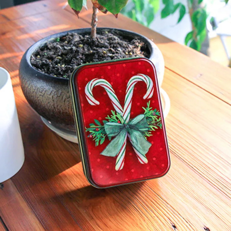 A Christmas Storage Candy Tin Box Candy Jar Xmas Snowman Box Tea Leaf Case Storage Organizer Christmas Decorations For Home - Цвет: A