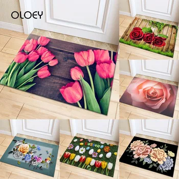 

Into The Door Printing Floor Mat Door Mat 40x60cm Velvet Bathroom Non-slip Carpet Kitchen Living Room Floor Mat Decorative Mat .
