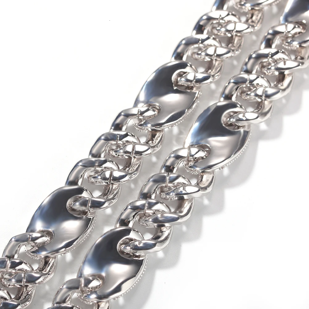 UWIN, Прямая поставка, роскошное серебряное медное ожерелье с кубическим цирконием 15 мм, для мужчин и женщин, звено цепи, ювелирные изделия в стиле хип-хоп