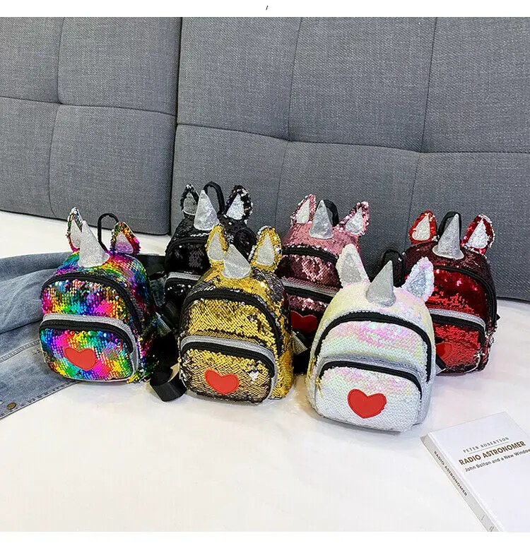  Shining Rainbow Unicorn Kids School Bags For Girls Soft Plush Kids Bag Kindergarten Toddler Childre - 4000036161030