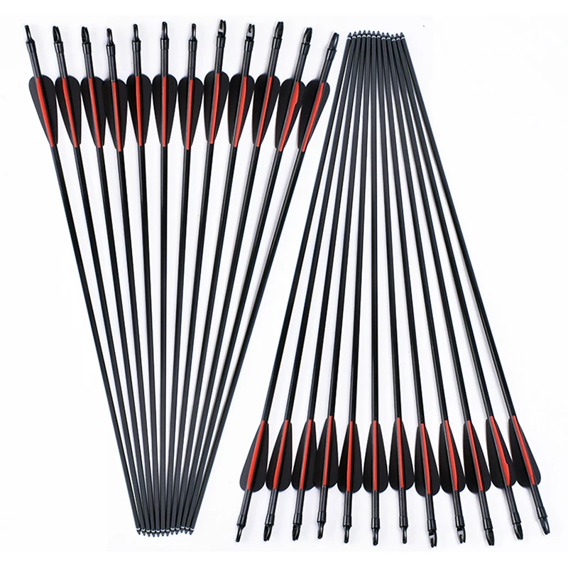 

24pcs Archery 30Inch Fiberglass Arrow Replaceable Arrow Bolts For Compound /Recurve Bow Hunting Shoting