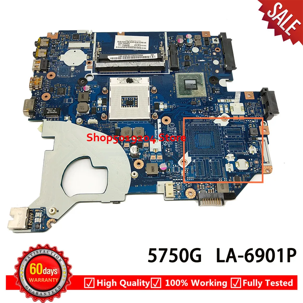 Материнская плата P5WE0 для ноутбуков Acer 5750 материнская G MBRGK02002 MB. Rgk02 002 HM65 |