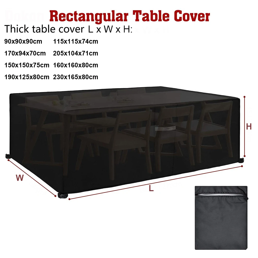Rectangular Garden Furniture Covers 420D Oxford Waterproof Anti-UV Tear-Resistant Patio Table Chair Cover Dust Proof Sofa Set