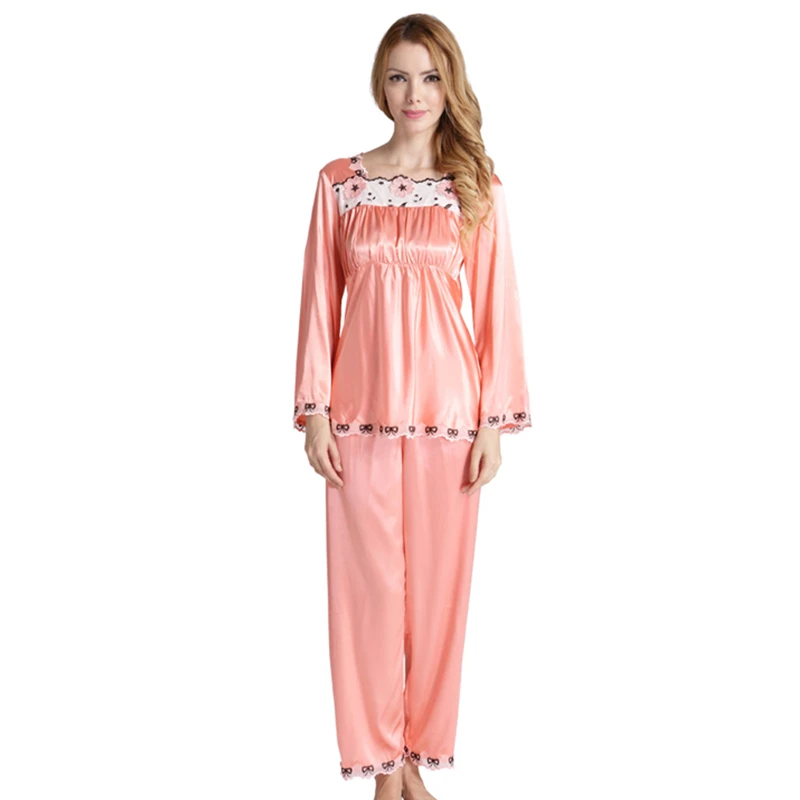2015 пижама женская одежда для дома домашняя ночная рубашка M XXXL|satin silk pajamas|silk