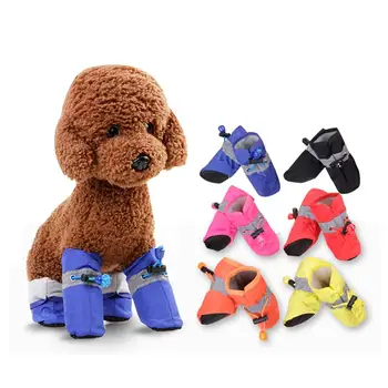 

Kevnicely 4pcs Dog Boots Shoes Waterproof Anti Slip Dog Socks Shoes Adjustable Drawstring Boot Paw Protectors Small Medium Pets