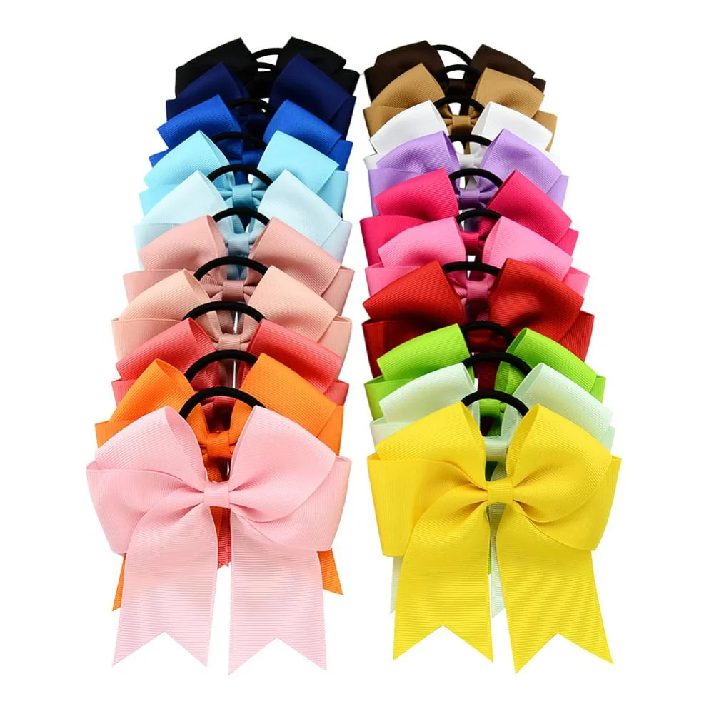 20colors 4.5inch Cheer Bows for Girls Ponytail Holder Grosgrain Ribbon Cheerleading Bows Elastic Hair Tie Bands for Baby Girls women sexy japanese school cheerleader stage gleeinperformance dress cheerleading costumes adult cheer uniform football baby