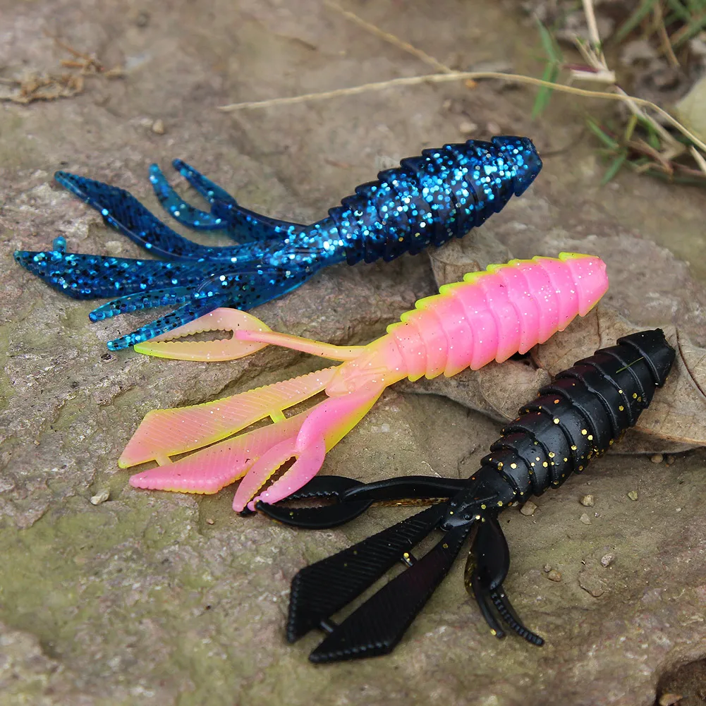 Sougayilang Artificial Worm Fishing Lure Soft Bait with Jig Hooks- 6Pcs Soft Bait& 6Pcs Jig Hooks Artificial Bait