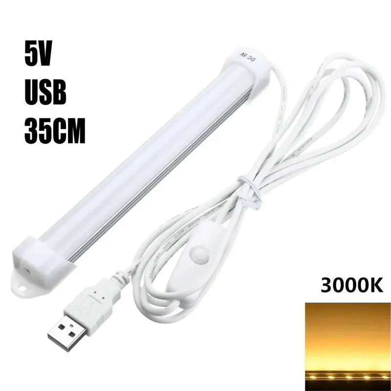 USB 35 см 24 SMD 5630 Светодиодный жесткая полоса бар светильник на включение/выключение трубка лампа DC 5V аккумуляторные светодиодные фары
