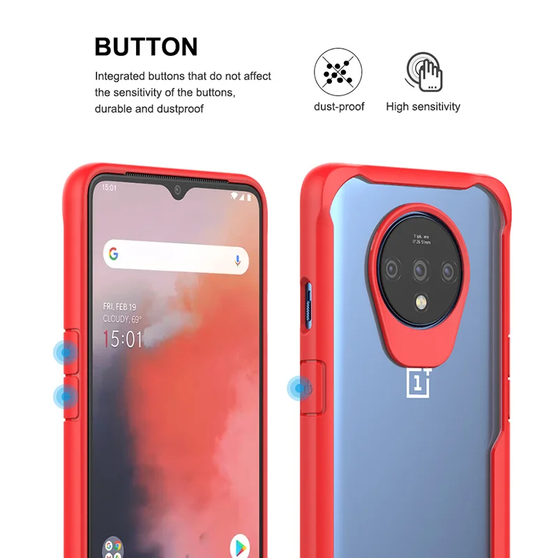 Для Oneplus 7T чехол для телефона тонкий жесткий прозрачный чехол для Oneplus 7t чехол TPU бампер тонкие противоударные прозрачные чехлы