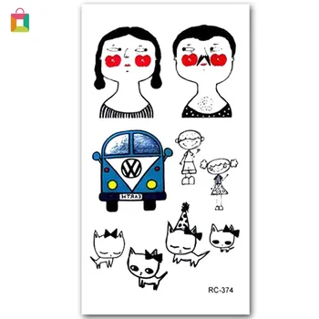 

Environmental Disposable Tattoo Waterproof Animal Painted Tattoo Sticker Fox Couple Tattoo Sticker BB2