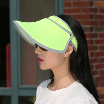 

Women Empty Top Sun Hat Wide Brim Sun Protective Breathable Outdoor Hat FEA889