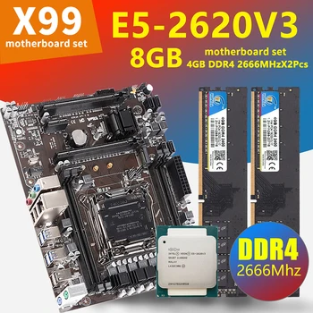 شراءVEINEDA X99 Ddr4 LGA2011-3 اللوحة مجموعة مع وحدة المعالجة المركزية زيون E5 2620 V3 2 قطعة 4GB 2666MHz 8gb DDR4 الذاكرة