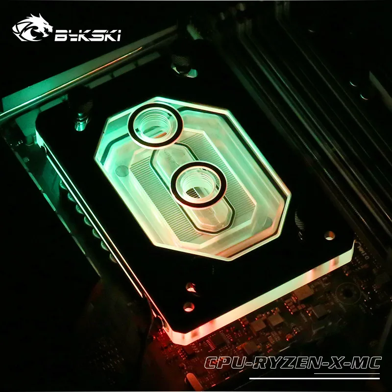 Bykski водяной блок ЦП RGB / A AURA SYNC акриловый + медное дно для AMD Ryzen 3 5 7 AM4 AM3 CPU RYZEN X
