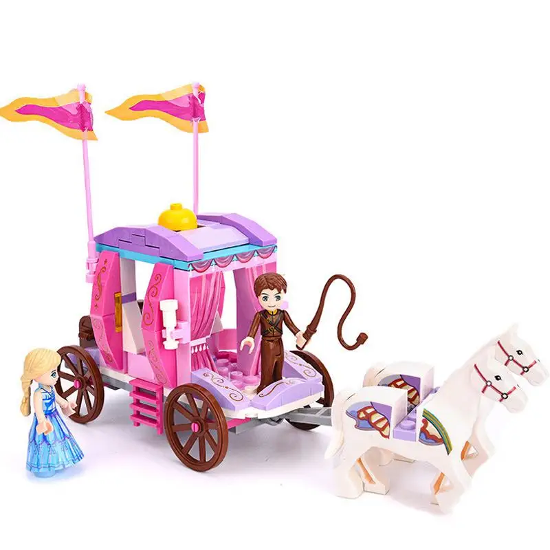 

Royal Carriage 142pcs Bricks Model Building Block Set Educational Assembled Toys For Children Girls New Alice Princess