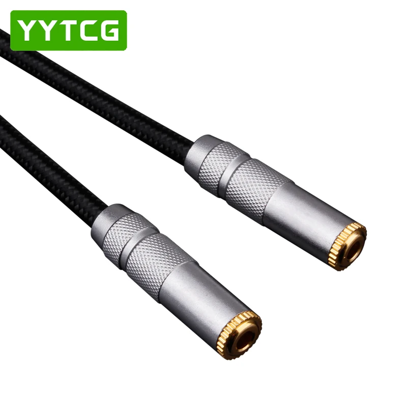 YYTCG 1PCS 3 5mm 1 To 2 Dual Y Audio Headset Jack Splitter Share Cable Adapter Golden Connector Earpiece for Earphone Headphone