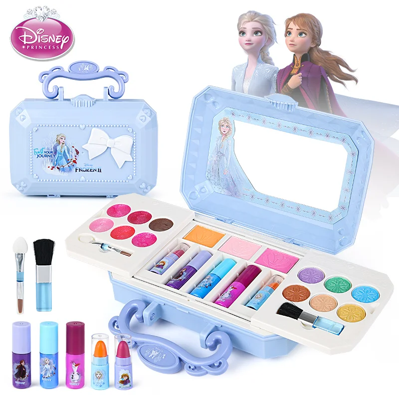 CUTEDisney original new girls frozen princess elsa Cosmetics Make up set real Beauty makeup box With box  kids Christmas present 3