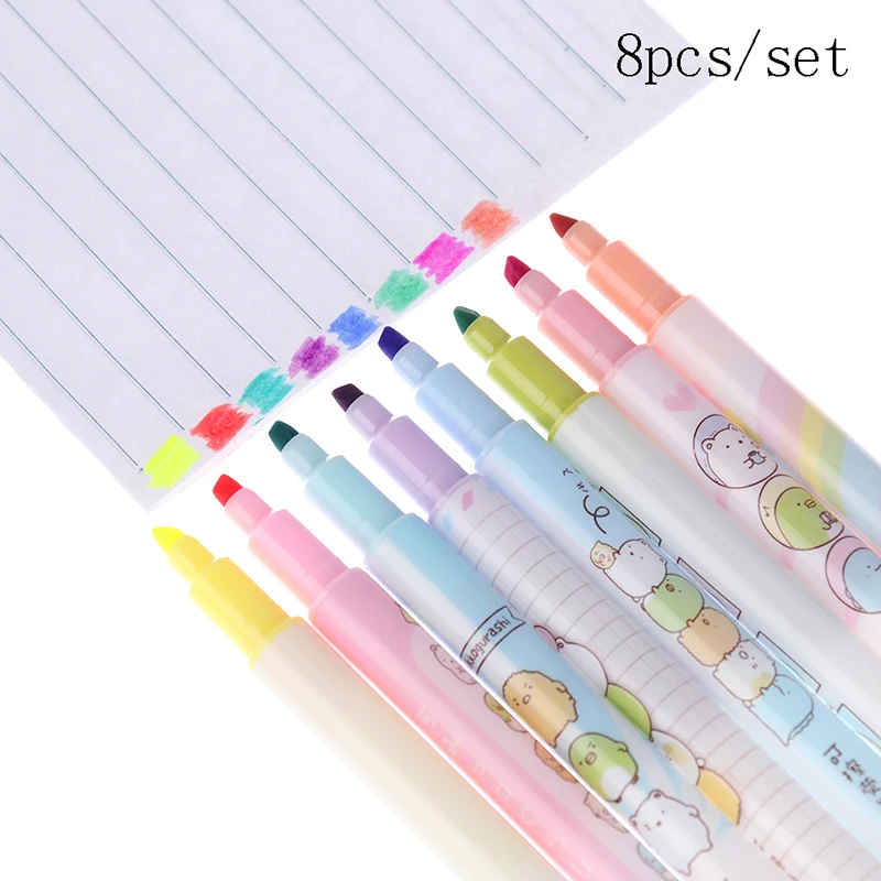 Highlighters Art Markers Fluorecent Pen School Supplies  Handbook Diary Notes