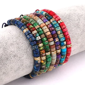 Fashion Women Men Bracelet CZ Spacer Natural Imperial Stone Friend Bracelet Men Jewelry Gift